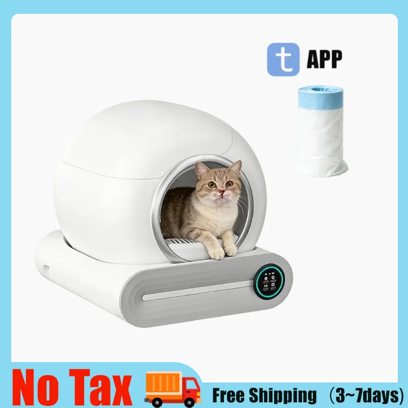 Caja de Arena Inteligente Autolimpiable para Gatos 65L, Control por App