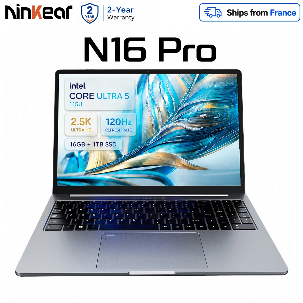 Portátil NinKear N16 PRO con Intel i7 12700h, Pantalla 16" 2.5K 120Hz y Teclado Retroiluminado