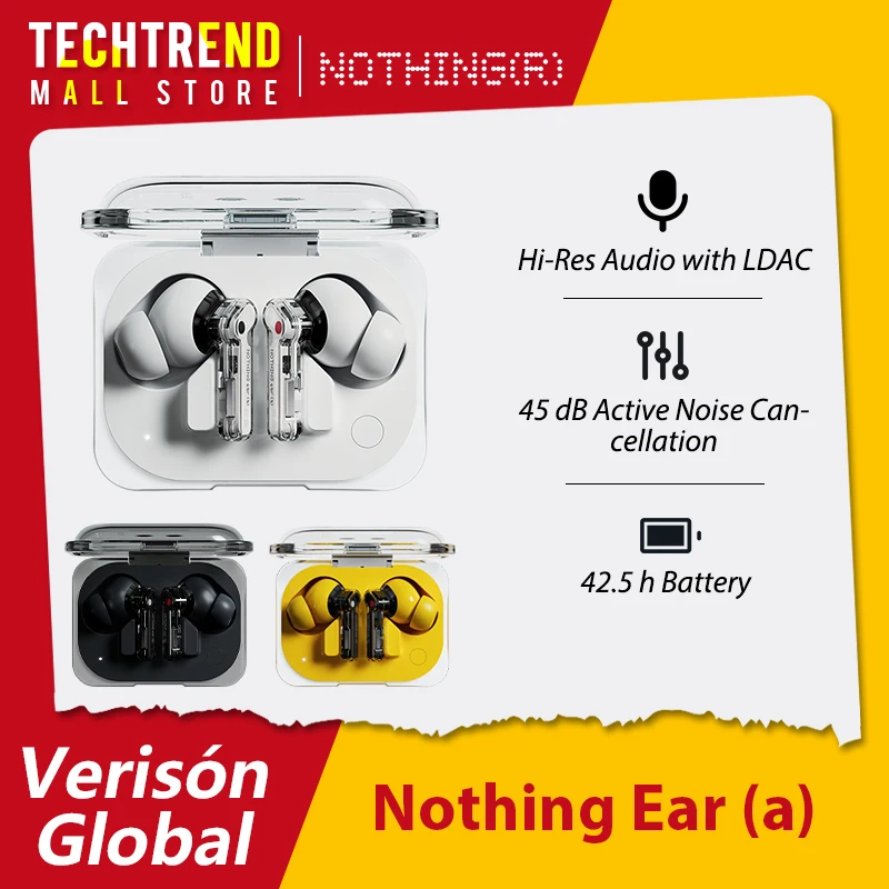 Auriculares Inalámbricos Nothing Ear (a) con Cancelación de Ruido y ChatGPT