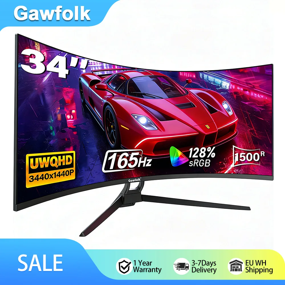 Monitor Curvo UltraWide QHD 34" 165Hz para una Experiencia Inmersiva