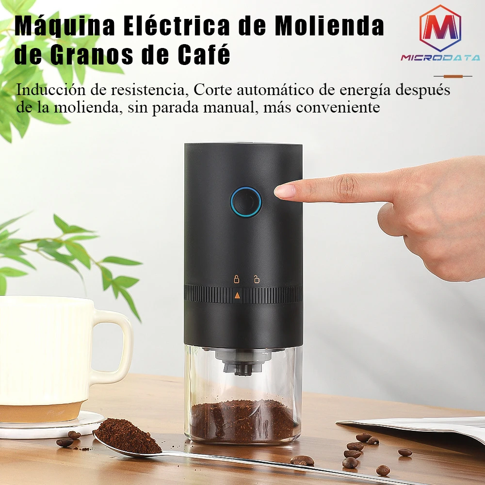 Molinillo de Café Eléctrico Portátil con Molienda Ajustable y Batería