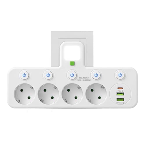 Ladron de Enchufes Plano con USB-C, Envío Rápido desde España