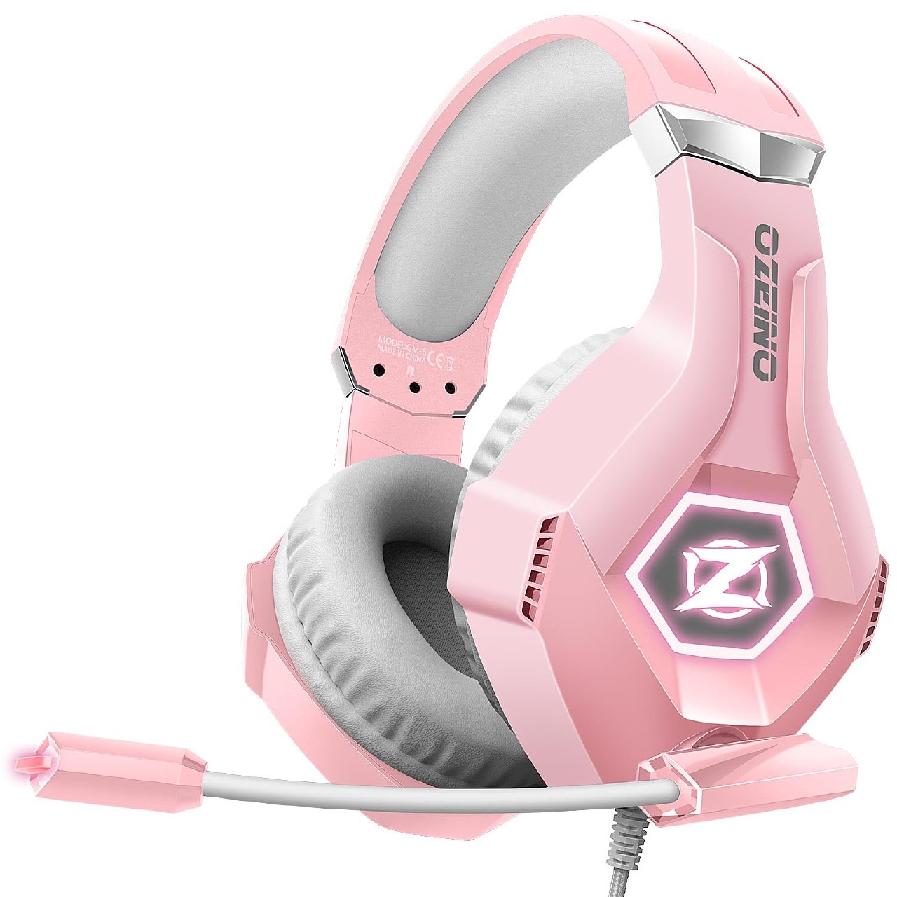 Ozeino Auriculares Gaming Rosa con Sonido 3D y Cancelación de Ruido