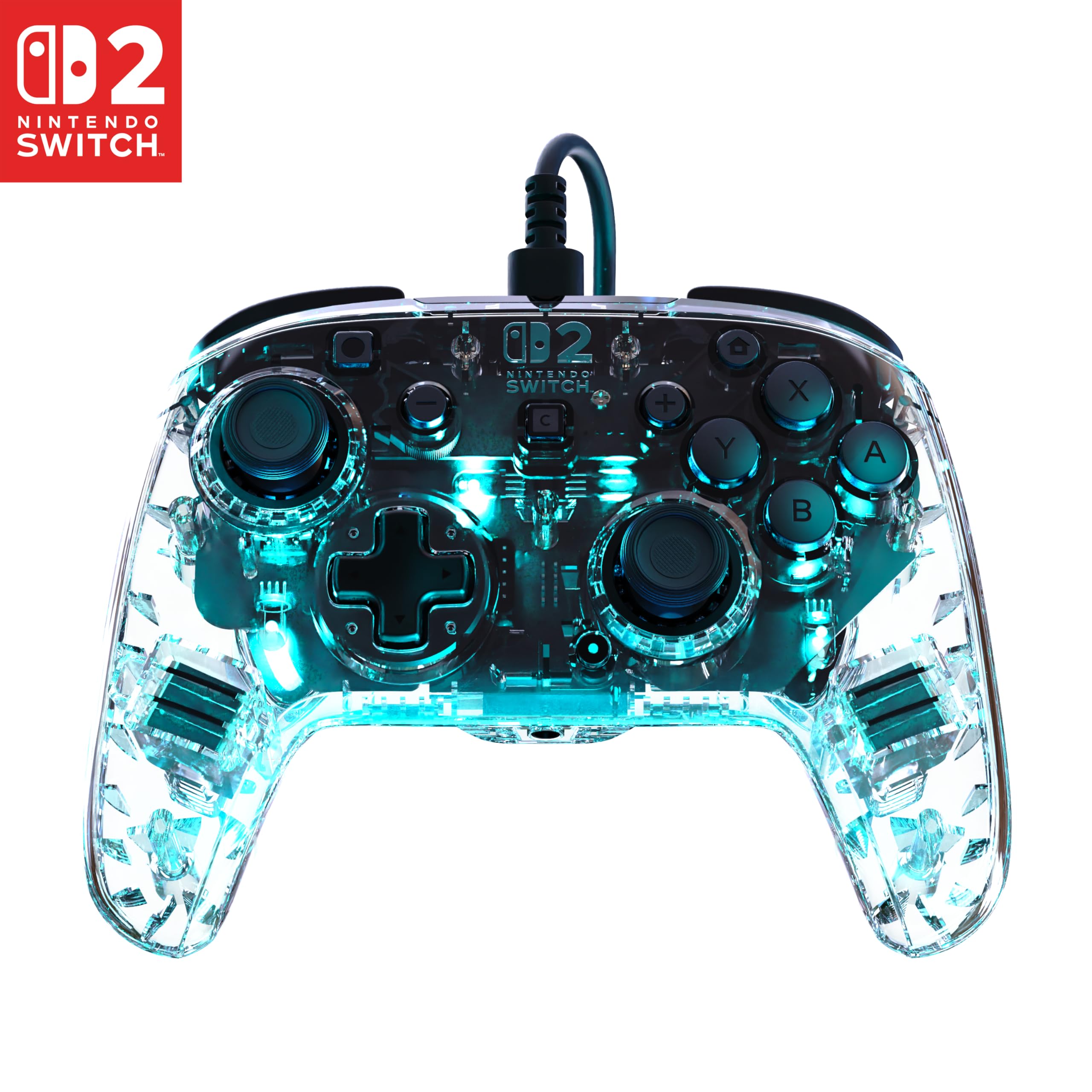 Mando de Juego Turtle Beach Afterglow Clear RGB con Cable para Nintendo Switch