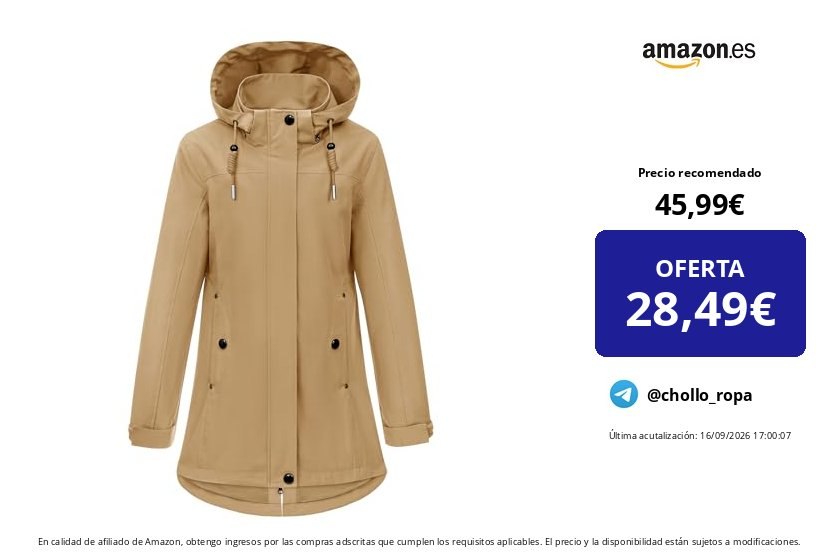 heekpek Abrigo Largo Elegante Mujer Primavera Otoño Ligero Cortavientos Softshell con Capucha