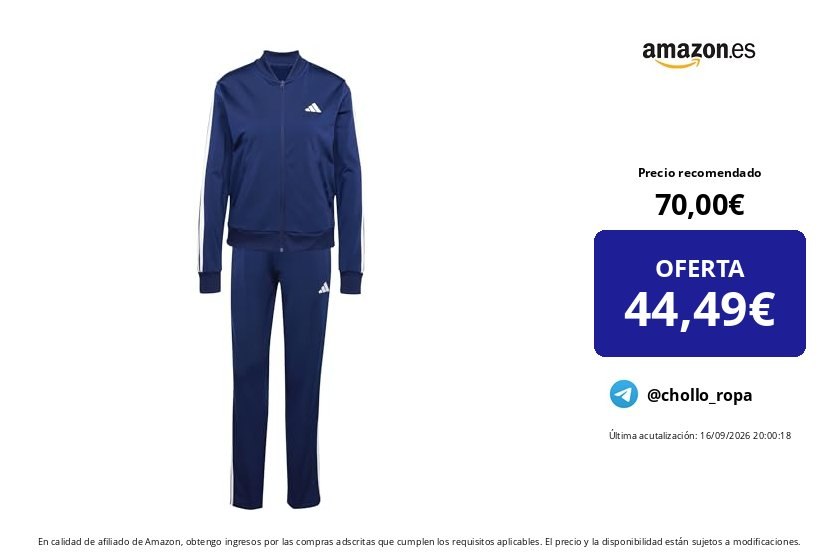 Chándal adidas Mujer Essentials 3-Stripes Track Suit, Azul Marino, Talla M