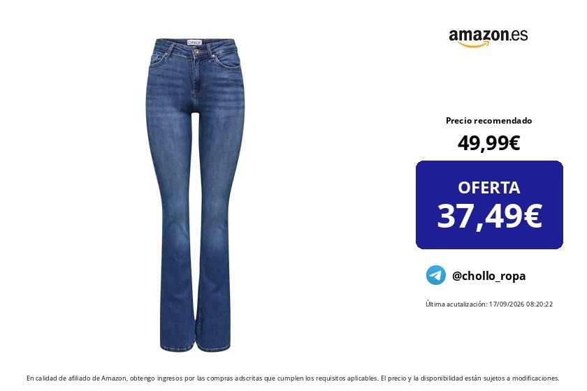Vaqueros ONLY ONLBLUSH Cintura Media Corte Flared Azul L/32