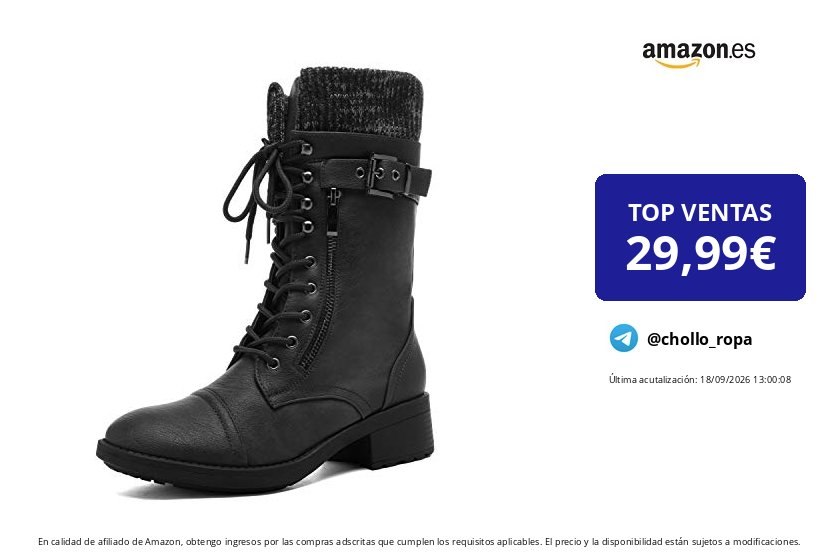 DREAM PAIRS Botas Militares Planas para Mujer con Cremallera y Suela Antideslizante