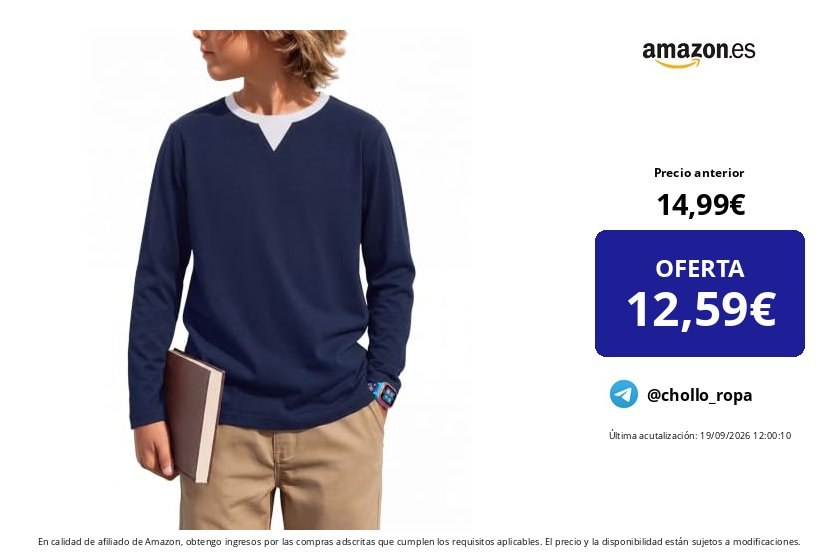 Ocextami Camiseta Manga Larga Algodón Casual para Niño