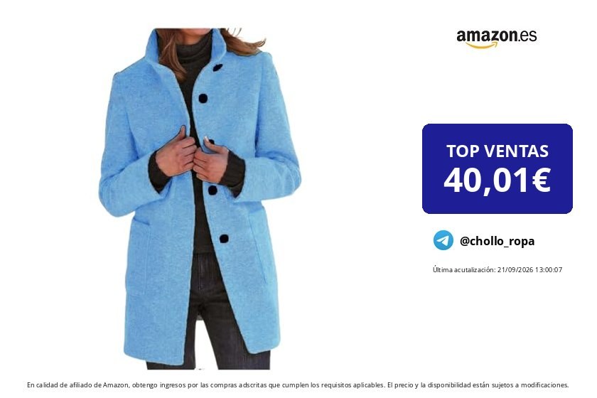 Abrigo de Lana Azul Claro para Mujer - Elegancia Otoñal con Cuello Alto