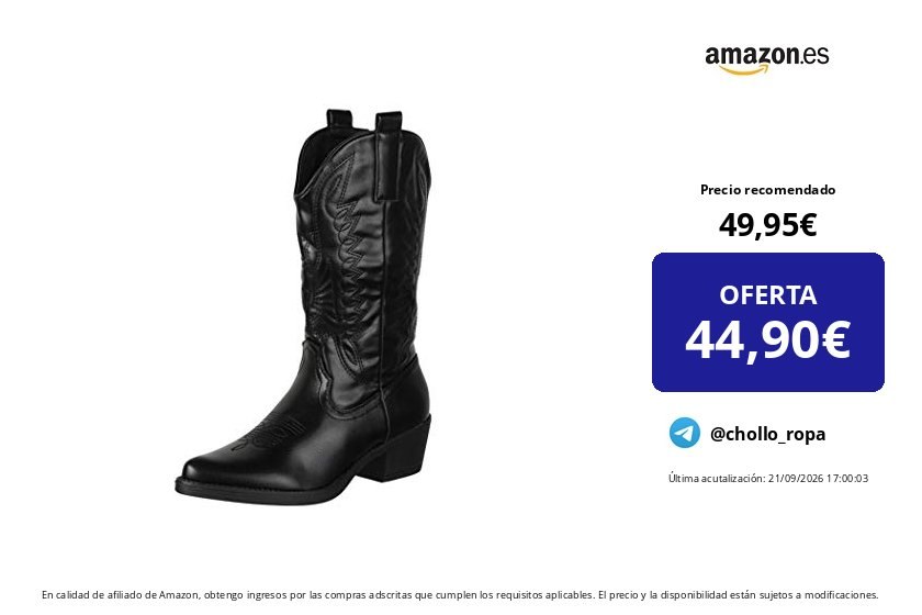 Botas Elara Vaquero Estilo Motero Chunkyrayan 301-A32 Negra