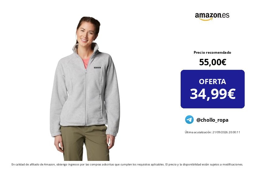 Columbia Mujer Chaqueta Polar Benton Springs con Cremallera