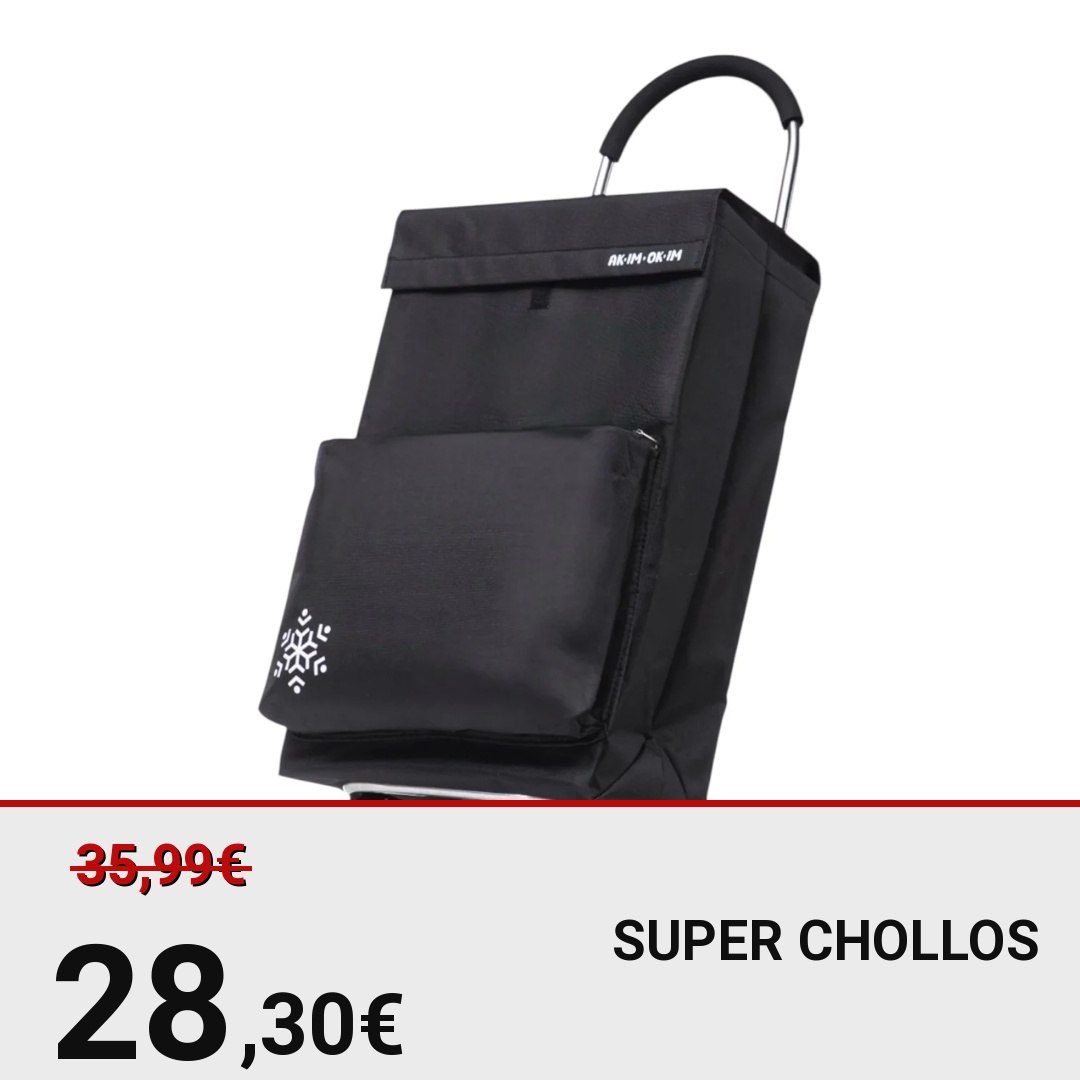 Carrito de Compra Plegable con Bolsa Térmica Impermeable y 4 Ruedas, 40L