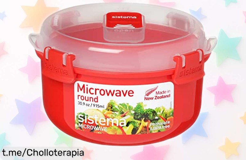 Bol de Microondas Sistema Microwave de 915ml con Cierre Seguro