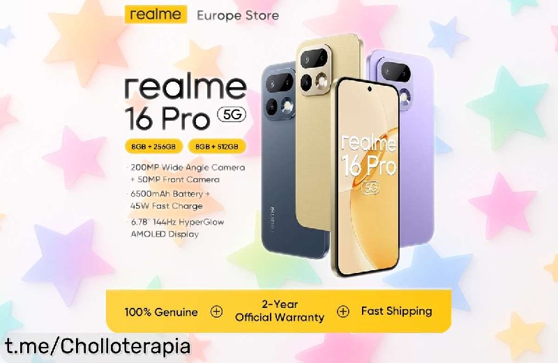 Realme 16 Pro 5G: Móvil con 6500mAh y Cámara 200MP por 297,02€