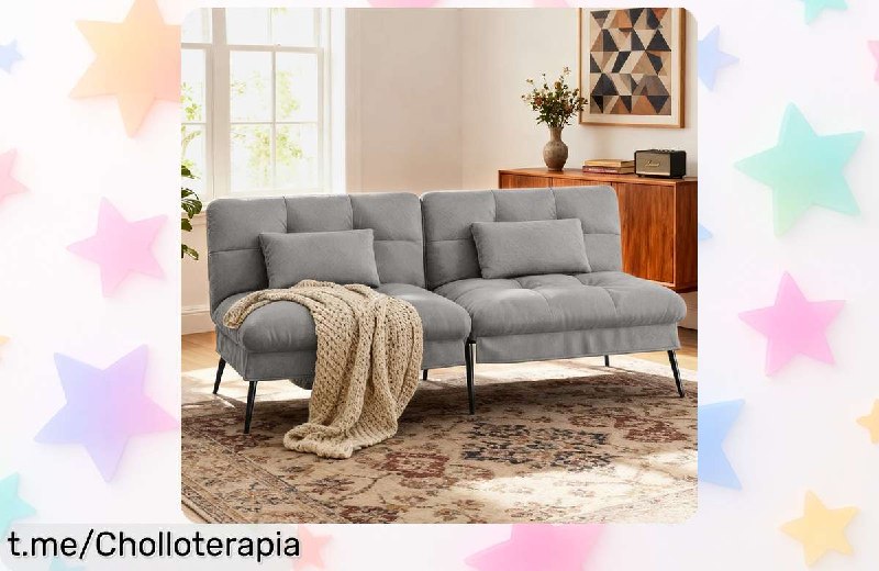 Sofá Cama 3 Plazas COMHOMA Felpa Metal 150,65€