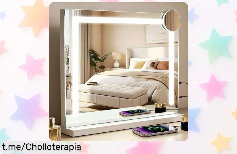 Espejo de Maquillaje Mursche LED con Puerto USB y Aumento 5x