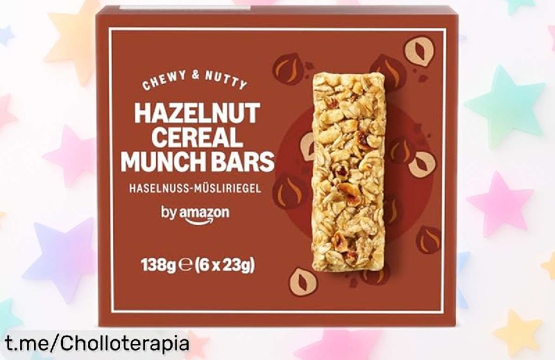 Barritas de Cereales con Avellanas Tostadas by Amazon - Pack de 6