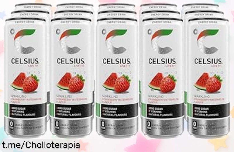 Pack 12 Bebidas Energéticas Celsius Sin Azúcar Fresa Sandía