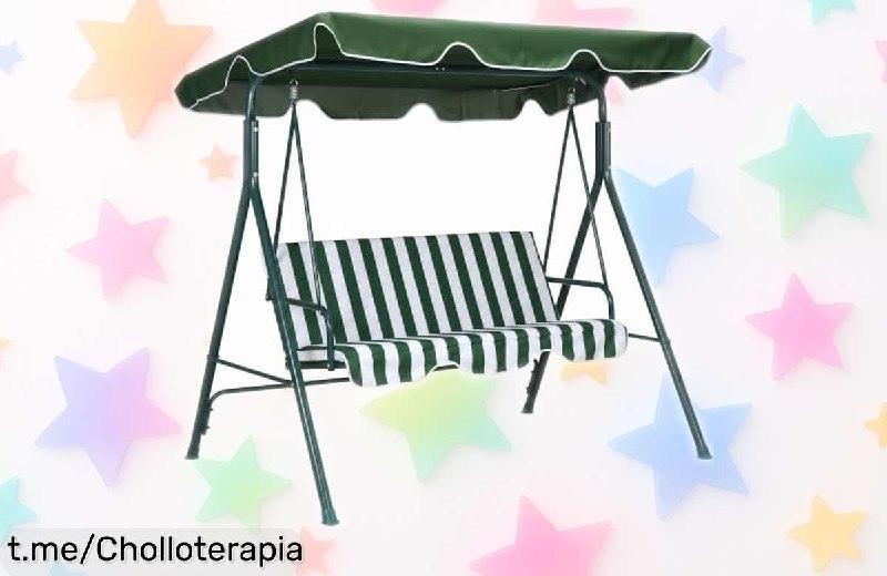 Columpio de Jardín Outsunny 3 Plazas con Techo Ajustable