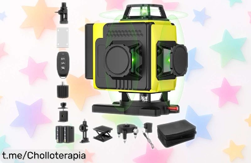 Nivel Láser 360° Autonivelante con 16 Líneas y Control Remoto