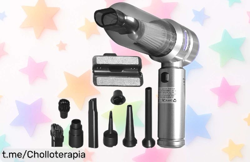 Aspirador de Mano Inalámbrico LED ATOMANT 2 en 1: Aspira y Sopla Potente