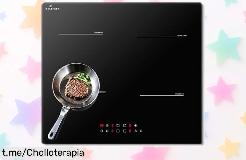 Placa de Inducción DELITEER 4 Fuegos con Potencia Boost y Control Táctil