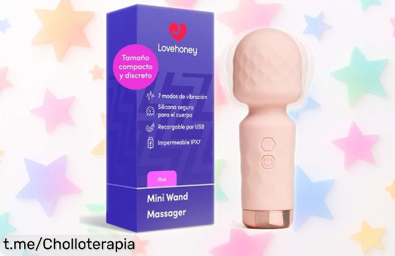 Mini Vibrador Lovehoney Wand con 10 Modos, Flexible e Impermeable
