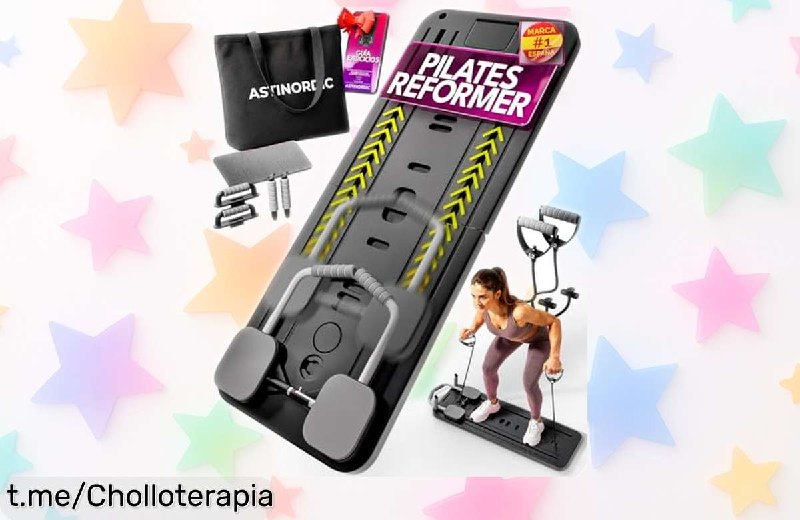 Reformer de Pilates ASTINORDIC Plegable con Accesorios y Guía
