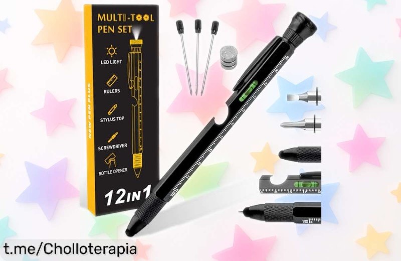 Bolígrafo Multitool 12 en 1: Destornillador, Nivel y Medidor