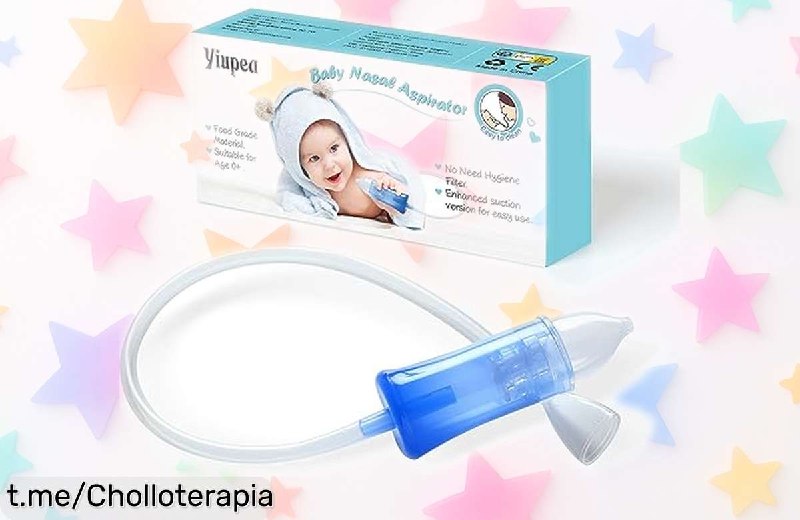 Aspirador Nasal Reutilizable para Bebé con Puntas de Silicona Suave