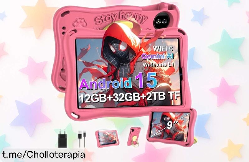 Tablet Infantil SUAAT 9" con Android, 32GB y Control Parental Reforzado