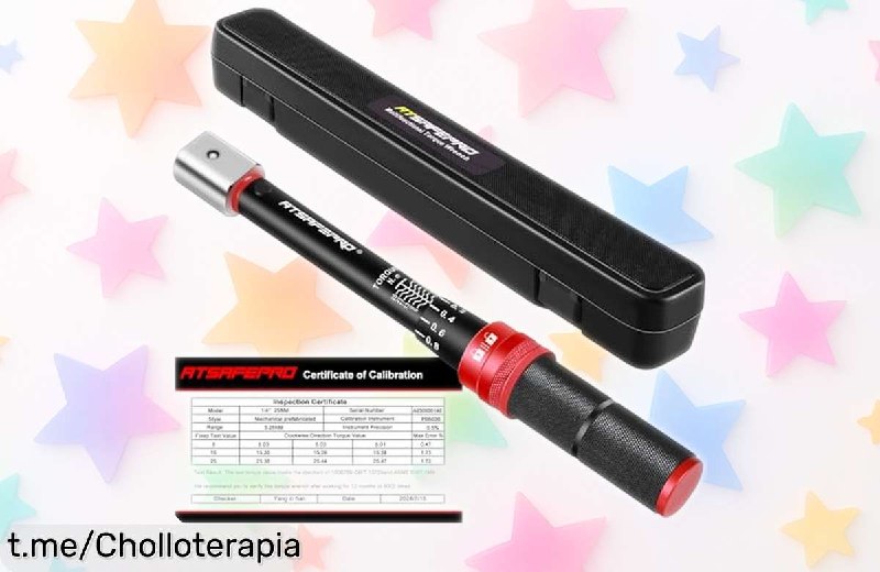 Llave Dinamométrica ATsafepro de Precisión con Aviso Sonoro para Bici y HVAC