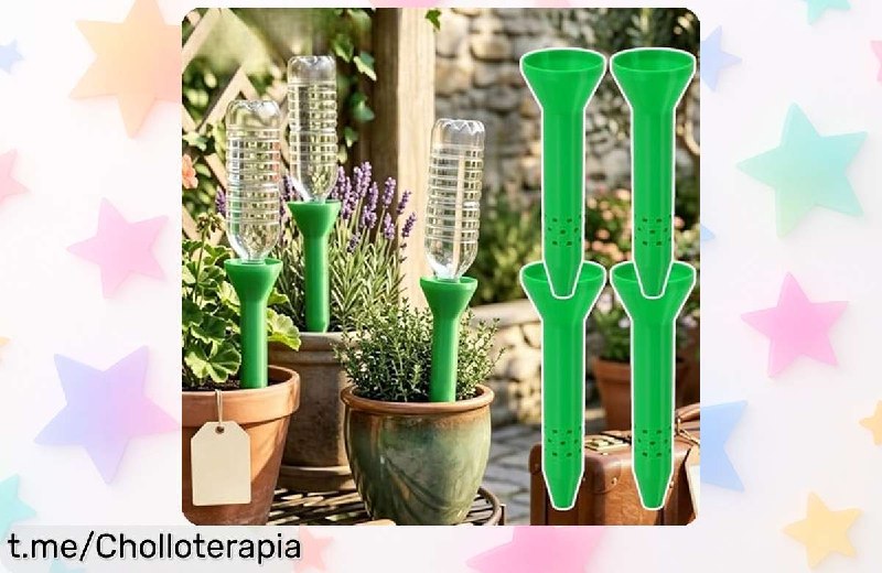 Pack 4 Picos de Riego Automático para Plantas con Botella Universal