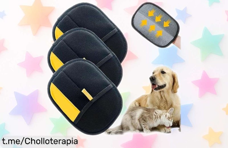 Pack 3 Guantes Quita Pelo para Mascotas Reutilizables Doble Cara