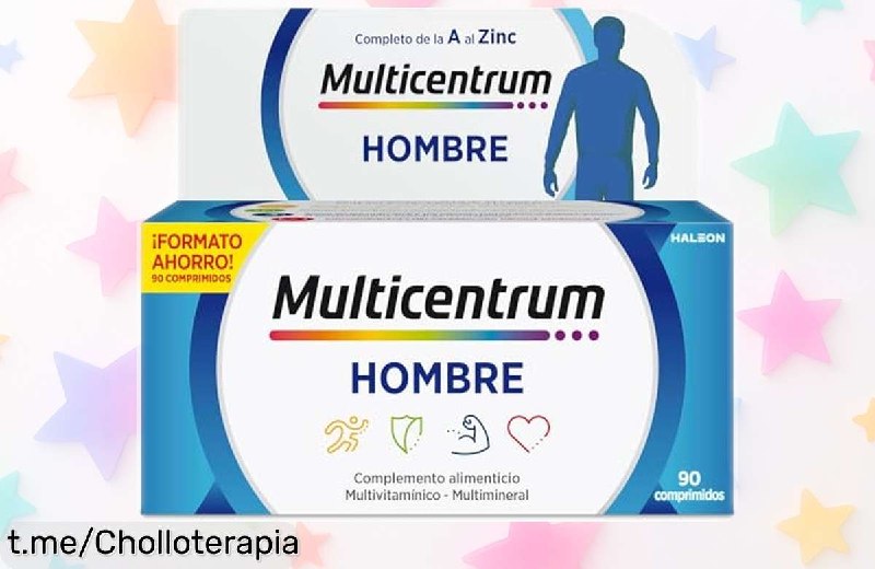 Multicentrum Hombre 90 Comprimidos - Pack multivitamínico para energía y defensas