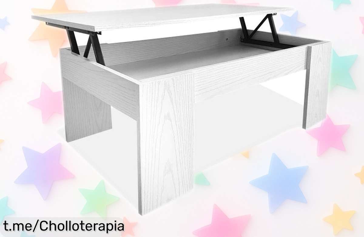 Mesa de Centro Elevable Nyana Home Multifuncional con Almacenaje Oculto