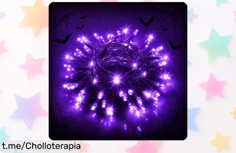 Guirnalda Morada 30 LED AebeChun para Halloween - 3 Metros