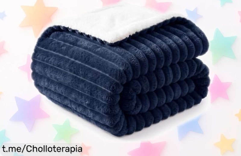 Manta WAVVE Doble Cara Sherpa Suave y Cálida 130x150 cm