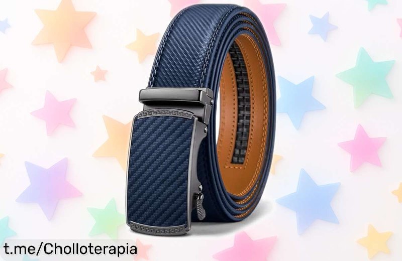 Cinturón Bulliant Ajustable de Cuero Genuino para Hombre