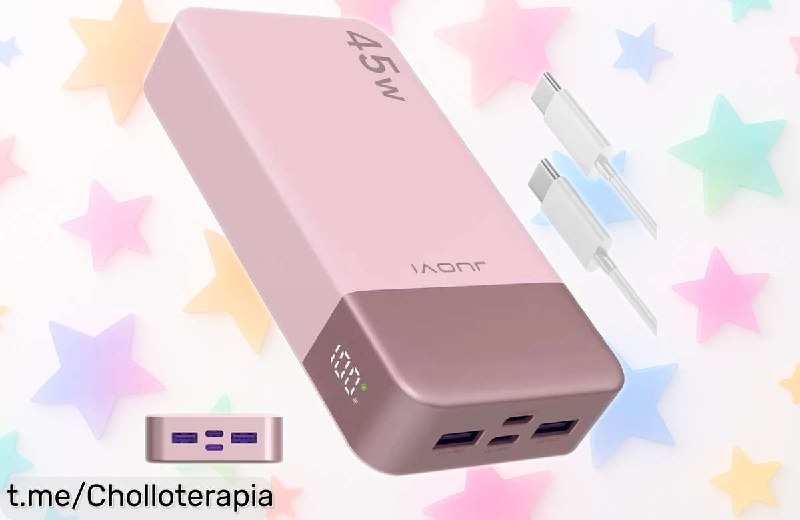 Batería Externa JUOVI 20000mAh 45W Carga Rápida con Pantalla LED