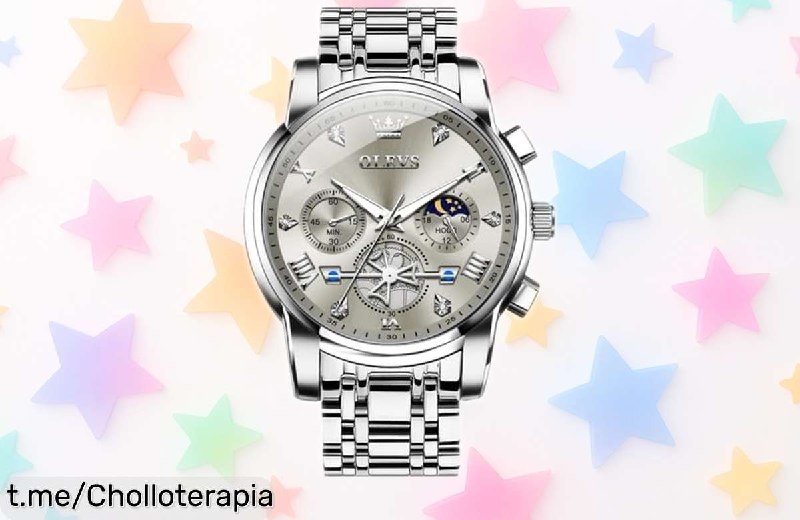 Reloj OLEVS Cronógrafo Hombre Esfera Grande Luminoso Resistente al Agua