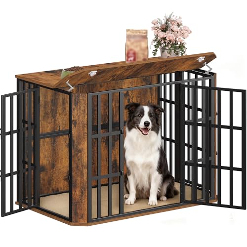 Jaula Mueble HZUANERI para Perros XL con 3 Puertas - Diseño Elegante y Funcional
