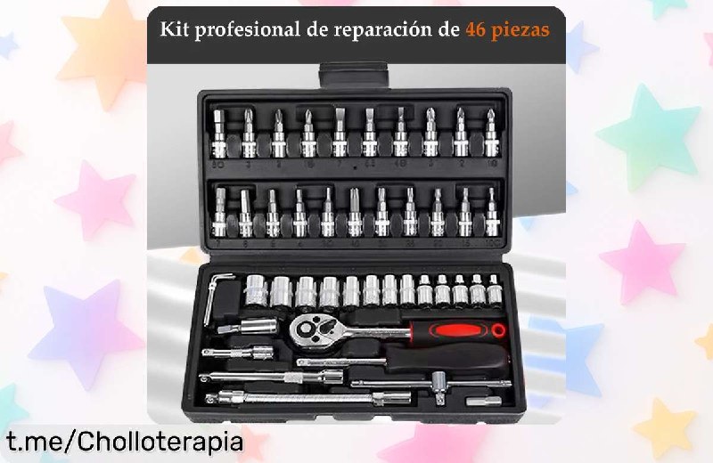 Kit de Herramientas de Automoción 46 Piezas para Reparaciones Básicas