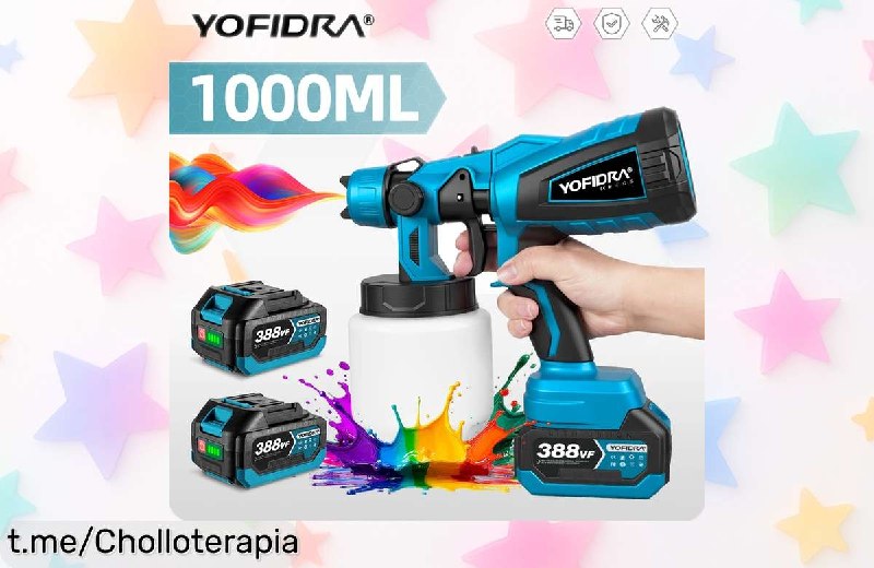Pistola Eléctrica de Pintura YOFIDRA 1000ML con Batería Makita 18V