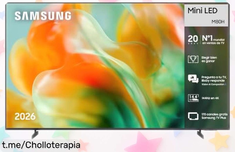 Samsung 65" Mini LED 4K Smart TV 144Hz M80H con IA y Bixby