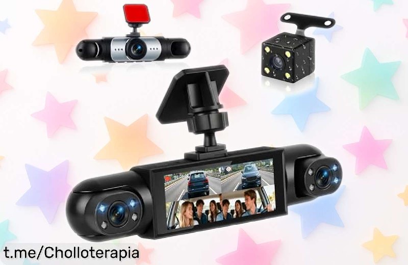 SIXTOP Cámara de Salpicadero 4 Cámaras 360° Visión Nocturna Full HD