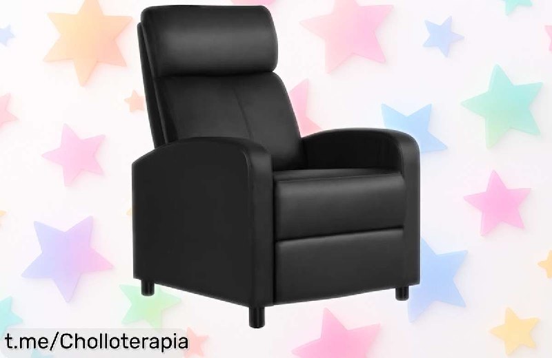 YAHEETECH Sillón Reclinable Manual de Piel Sintética - Confort y Estilo para tu Hogar